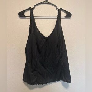 Vintage Warner's Black Camisole with Lace Trim